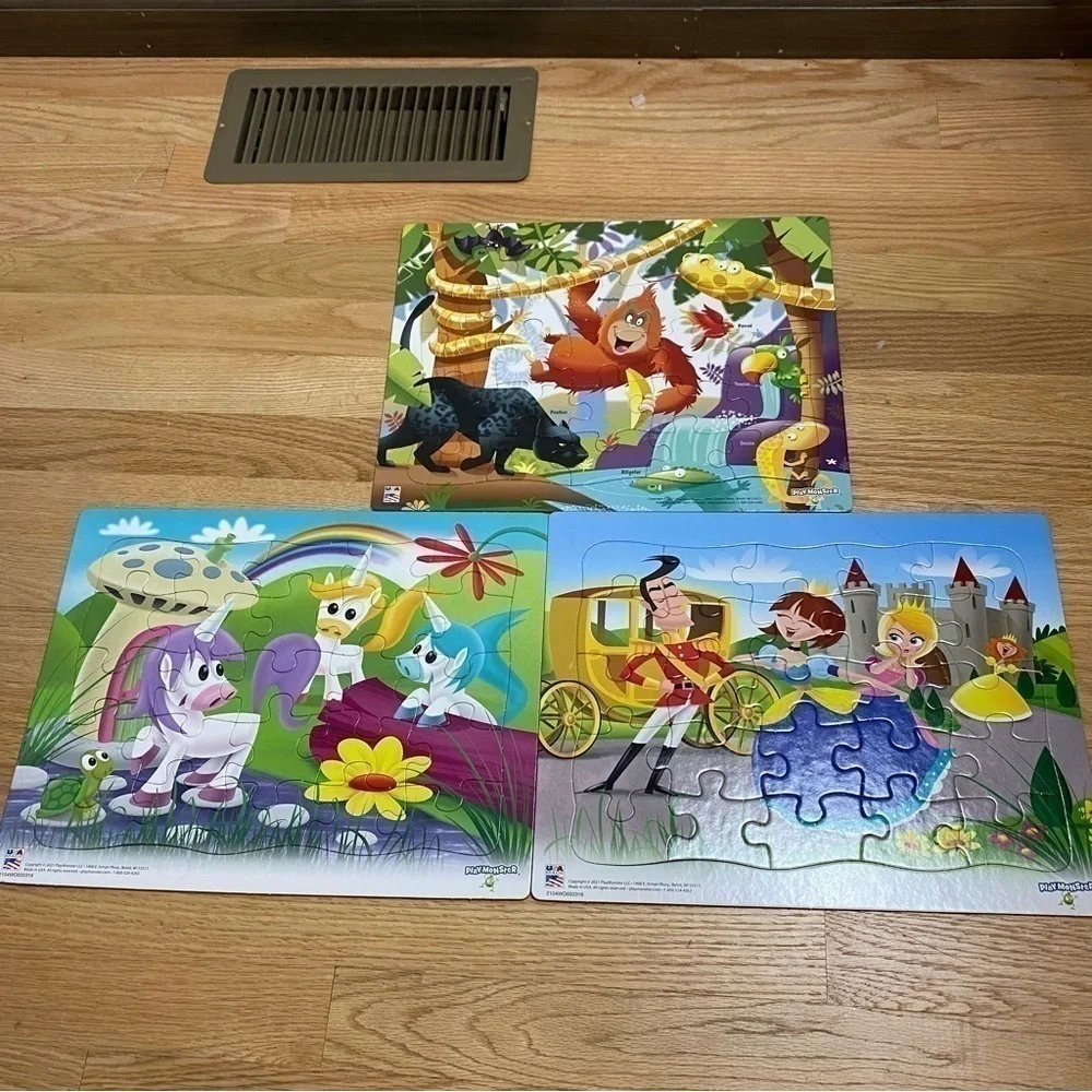 Unicorn Jungle Princess Puzzle Bundle Kids Toy Cinderella Monkey